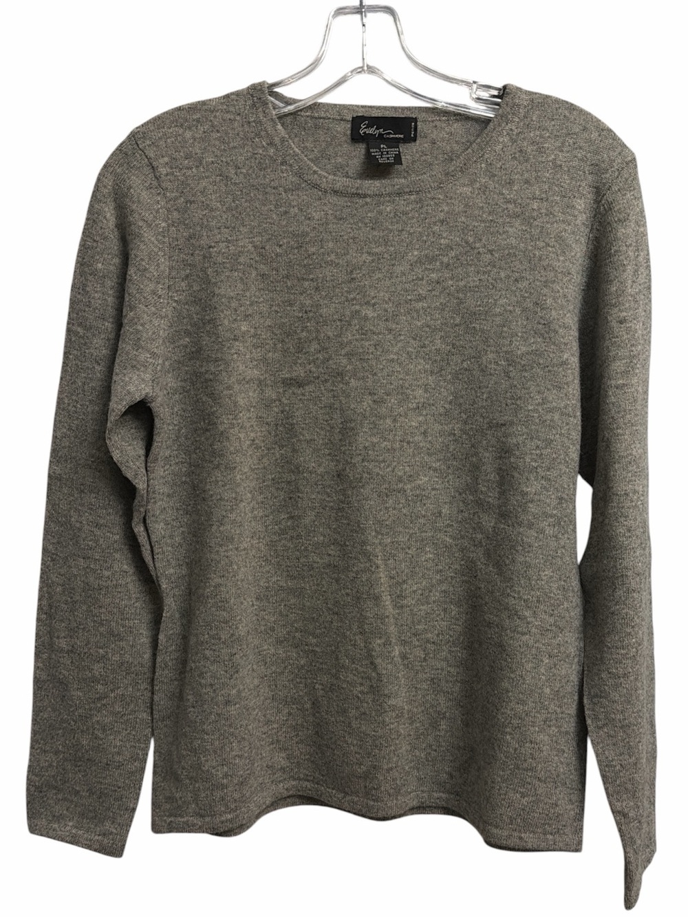 Women's Crewneck Sweater in Heather Gray - Cashmere